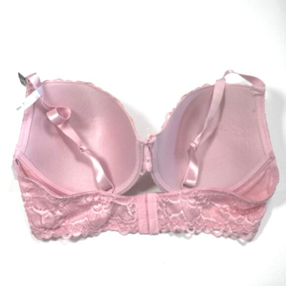 French Affair Women’s 40D Pink Floral Lace Bra Underwire Lightly Padded - Picture 3 of 7